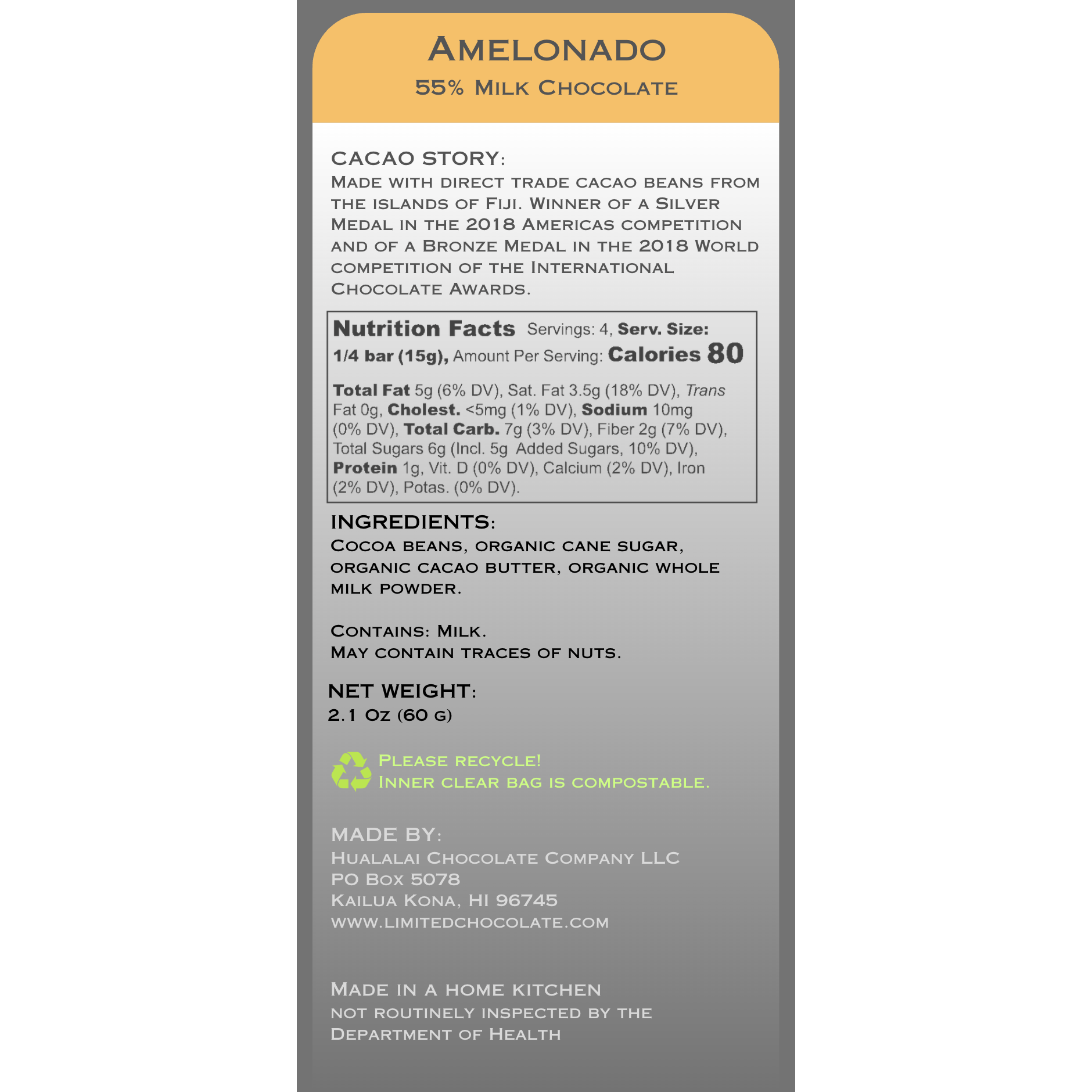 Fiji Amelonado - 55% Milk Chocolate