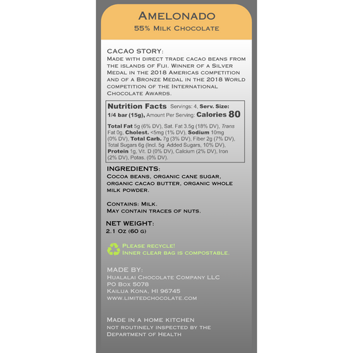 Fiji Amelonado - 55% Milk Chocolate