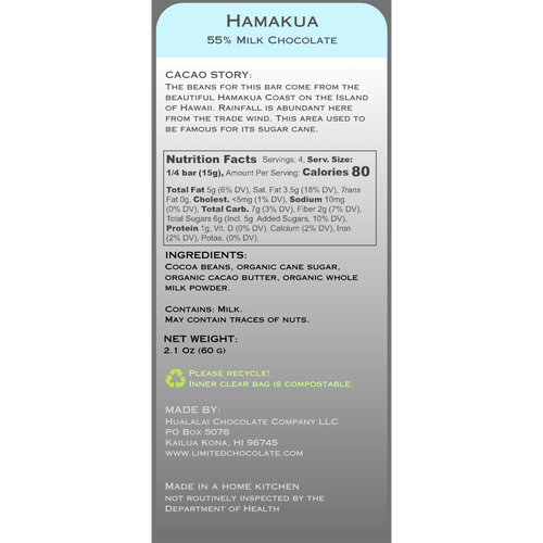 Hawaii Hamakua - 55% Milk Chocolate