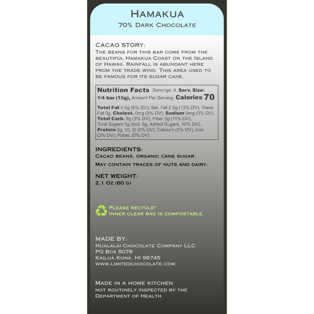Hawaii Hamakua - 70% Dark Chocolate