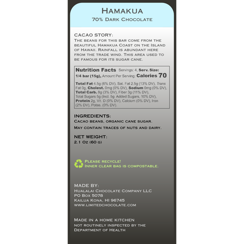 Hawaii Hamakua - 70% Dark Chocolate