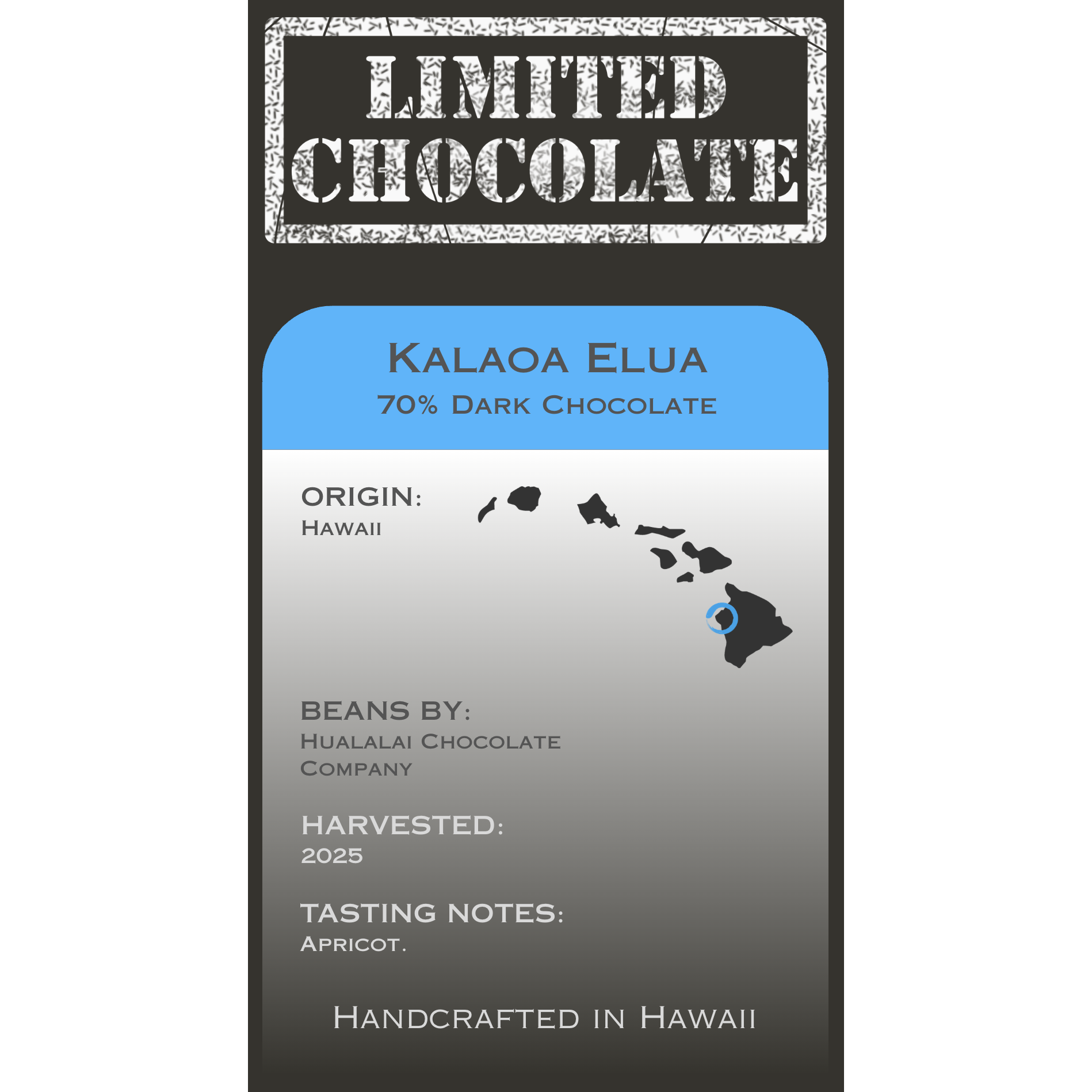 Hawaii Kalaoa Elua - 70% Dark Chocolate