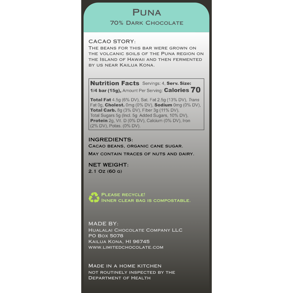 Hawaii Puna - 70% Dark Chocolate