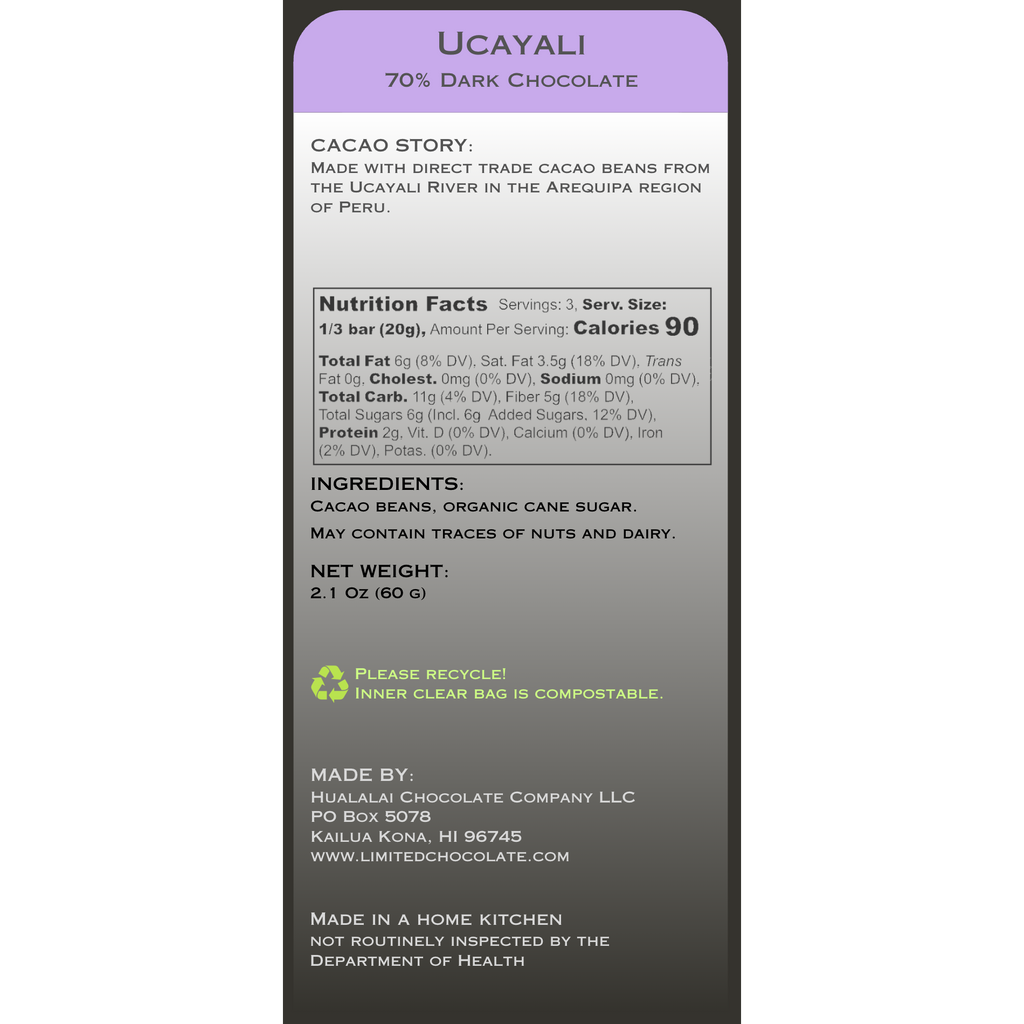 Peru Ucayali - 70% Dark Chocolate